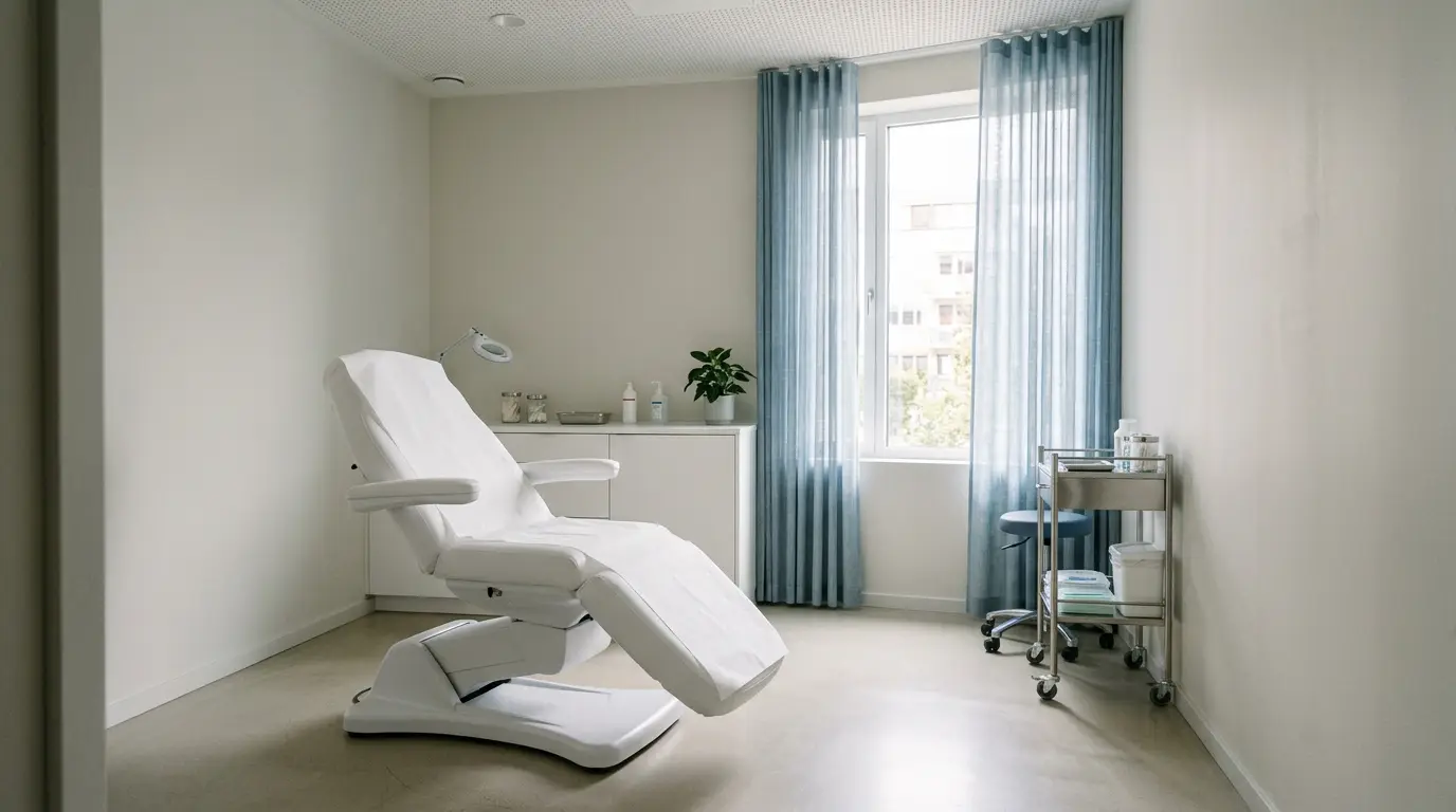 Treatment room in a modern medical aesthetics clinic